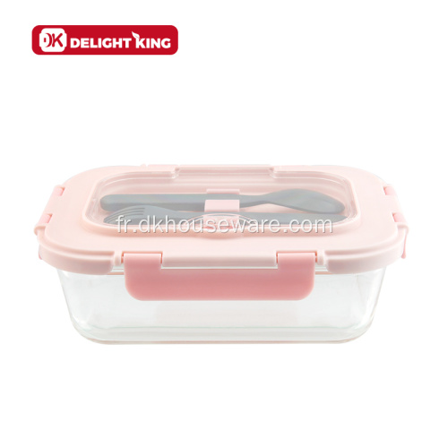 BoroSilicate Glass Storage Conteneur de conteneurs Boîtes à lunch Set